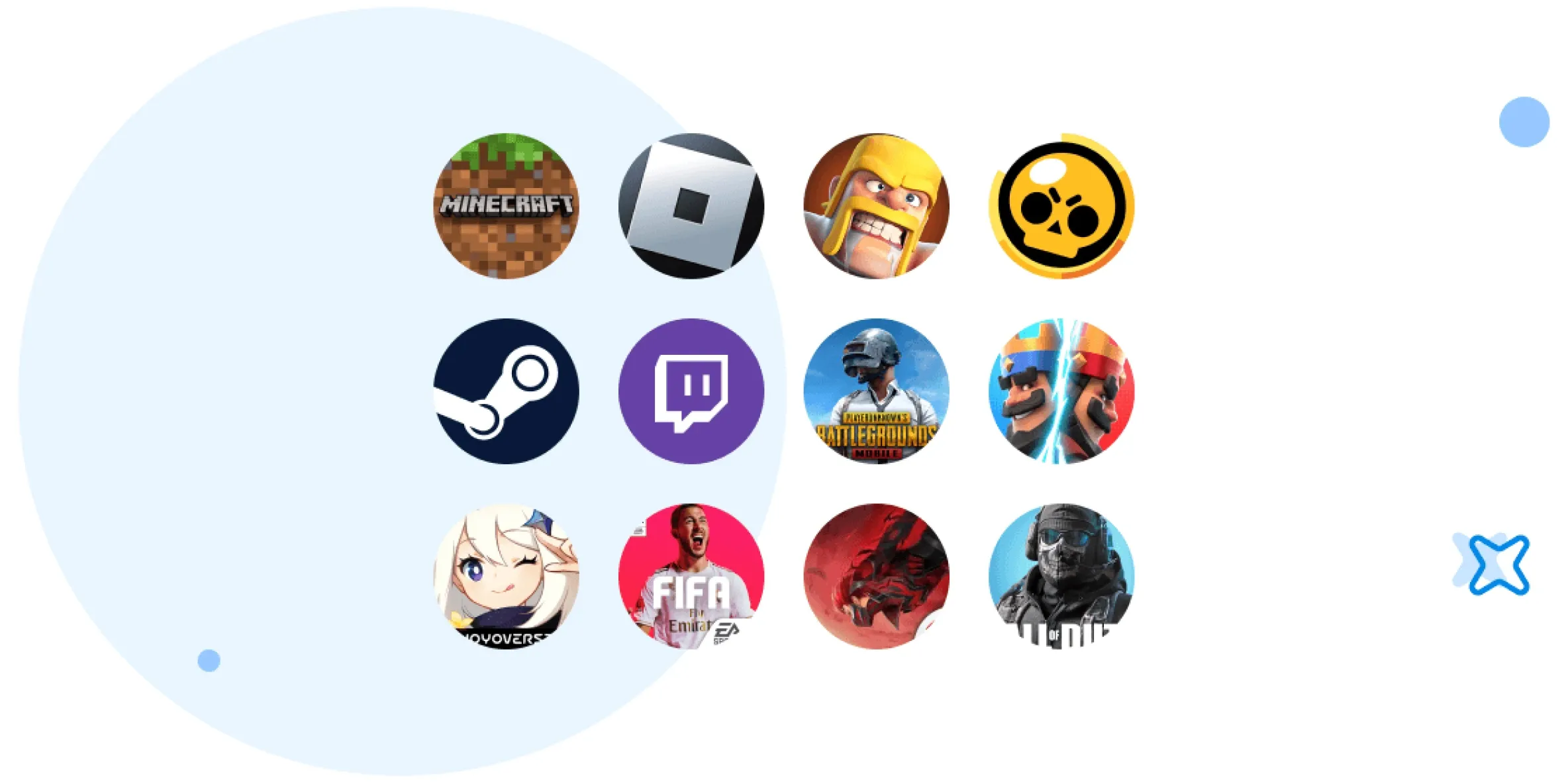 Іконки-логотипи ігор, що включені у послугу Київстар